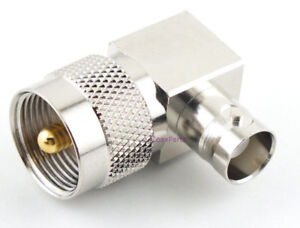 UHF Male to BNC Female Coax Adapter Connector 90 Degree - USA Ham Radio Seller