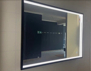 Badezimmerspiegel Wandspiegel Schwarz Matt Touch dimmbar LED Badspiegel 80x60 - Bild 1 von 7