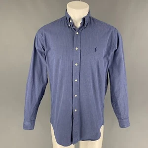 RALPH LAUREN TALLA S Azul de Cuadros Botón de Algodón Manga Larga Camisa - Imagen 1 de 4