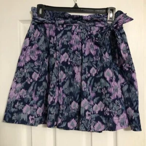 Old navy paper bag ruffle abstract floral skirt women's size 2 with belt - Picture 1 of 11