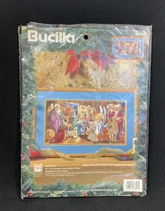 NIP Bucilla Nativity Counted Cross Stitch Kit #83323 Christmas Nancy Rossi 1995 - Picture 1 of 6