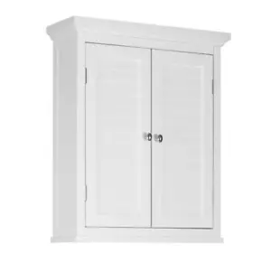 Teamson Home Bathroom Cabinet 24"Hx20"W Storage Wallmount 2Shutter Door White - Picture 1 of 9