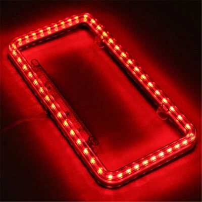 1x Luz LED Roja Universal 12V Coche Frontal Trasera Placa Marco Lámpara Foto 1 de 4