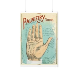 Palm Reading Poster Palmistry Guide Vintage Poster Palmistry Antique Print - Picture 1 of 49