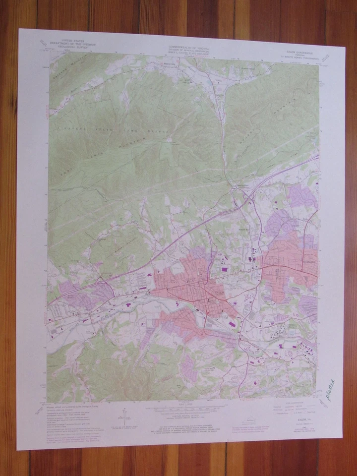 Salem Virginia 1978 Original Vintage USGS Topo Map Foto 1 de 1
