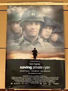 PÓSTER DE PELÍCULA SAVING PRIVATE RYAN ORIGINAL DOBLE CARA 1998 TOM HANKS ENROLLADO - Imagen 1 de 7