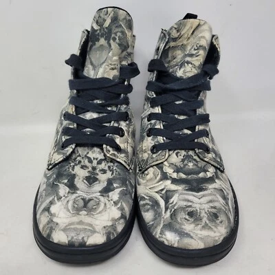 Dr Martens Hackney Beckett Botas Negro Gris Rosas Calaveras Zapatos Florales Mujer 7 99% Foto 1 de 4