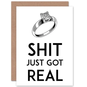 Just Got Real Ring Blanko Grußkarte mit Umschlag - Bild 1 von 4