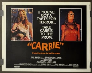 Carrie 1976 ORIGINAL 22X28 MOVIE POSTER JOHN TRAVOLTA SISSY SPACEK AMY IRVING - Picture 1 of 1