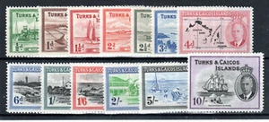 Islas Turcas y Caicos 1950 Set a 10s SG 221-33 MLH - Imagen 1 de 1