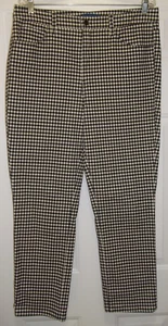 Talbots High Waist Straight Leg Corduroy Pants size 12 Black and White Checked - Picture 1 of 6