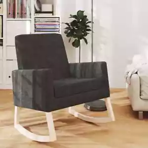 Fabric Rocking Chair Lounge Living Room Nursery Bedroom Accent Armchair Grey - Picture 1 of 9