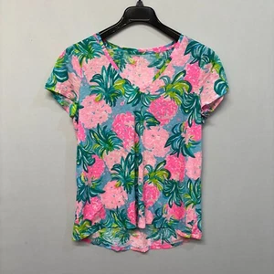 Lilly Pulitzer Damen Etta T-Shirt Tee Top Größe Large Blumenmuster Preppy Beach M291 17 - Bild 1 von 14