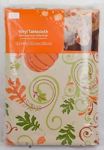 Vinyl Tischdecke Kürbisse Ranken Herbst Herbst Thanksgiving Dekor Design 52" x 90" - Bild 1 von 3