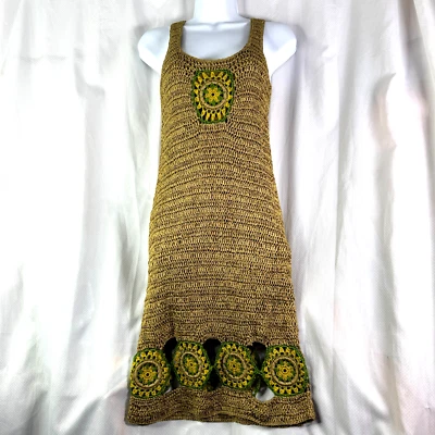 Knitted & Knotted Anthropologie Macrame Cutout Boho Pedals Sleeveless Dress XS - Image 1 of 4