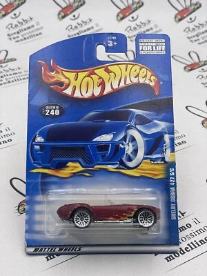 DIE CAST " SHELBY COBRA 427 S/C " COLLECTOR NO. 240  HOT WHEELS SCALA 1/64 - Immagine 1 di 2