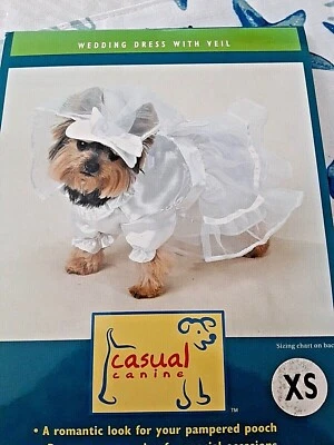 DOG WEDDING DRESS, PET COSTUME, HALLOWEEN, CLEARANCE PRICED - Image 1 of 4