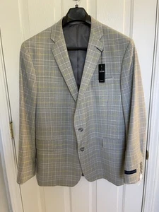Stafford Classic Fit Men's Gray Yellow Plaid Blazer Size 50 Regular - Picture 1 of 7