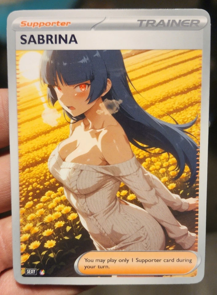 Sabrina - Pokemon - Waifu - Goddess - DIY - Full Art - Glossy - Trainer Card - Image 1 of 2