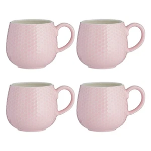 Mason Cash 4er Set geprägtes Steinzeug Waben rosa Kaffee heiß Latte Tasse Becher - Bild 1 von 1