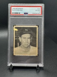 1948 Bowman Baseball Floyd Bevins New York Yankees Card #22 PSA 4 Short Print - Picture 1 of 2