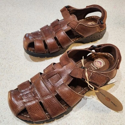 Sandalias Earth Spirit Hombre Talla 13 Cuero Pescador Gelron 2000 Amortiguación Foto 1 de 4