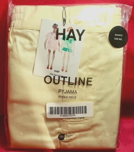 New in Package Hay Outline Pajama PJ Shorts Size M/L Soft Yellow Organic Cotton - Picture 1 of 9