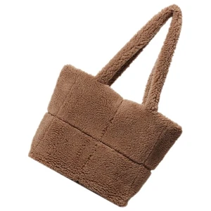 Bolso de mano de felpa para mujer Bolso de compras de moda, bolsos de hombro de trabajo - Imagen 1 de 12
