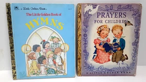 Lot of 2 Little Golden Books Prayers for Children & Book of Hymns Vintage - Picture 1 of 15