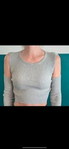 Misguided Cold Shoulder Knit Crop Top, Size 10 - Picture 1 of 2