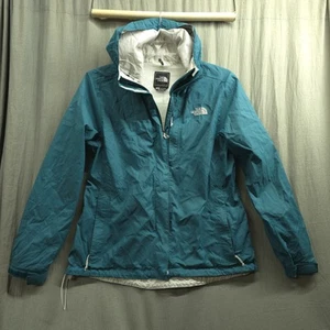 The North Face Women's Large Teal Hyvent Hooded Waterproof Jacket Full Zip - Picture 1 of 16