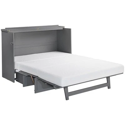 Cómoda con colchón Bowery Hill Queen tradicional de madera maciza Murphy en gris Foto 1 de 4