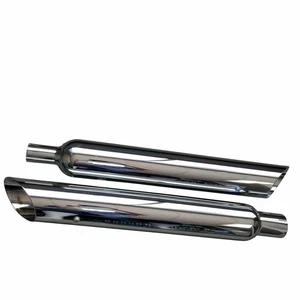 95-16 Harley Davidson Reverse Angle Slip On Muffler Chrome Exhaust 2.5" Baffle - Picture 1 of 8