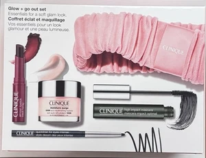 5 Piece CLINIQUE Glow + Go Out Set Essentials For A Soft Glam Look NEW in Box - Picture 1 of 1