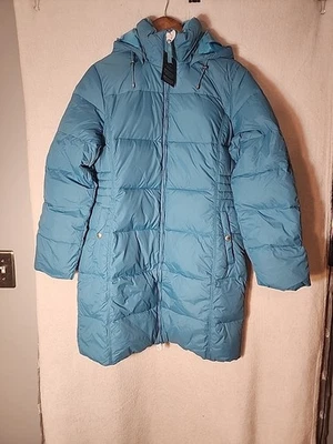 Lands' End Women Blue Knee Length Down Puffer Coat Size Med New With Tag - Image 1 of 4