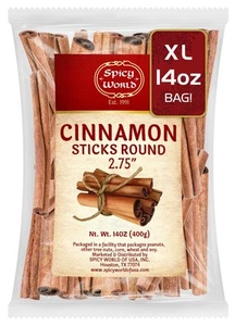 Spicy World Cinnamon Sticks 14 Oz Bag ~100 Sticks - Strong Aroma, Perfect for... - Picture 1 of 5