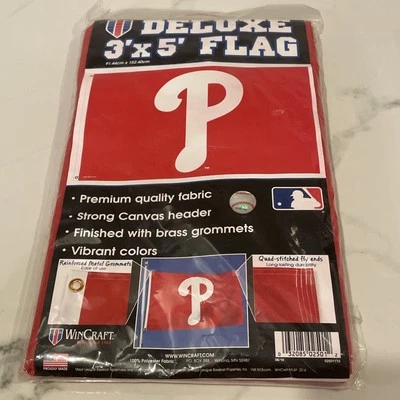 Bandera impresa Philadelphia Phillies MLB 3’ x 5’ nueva en paquete hecha en EE. UU. 🇺🇸 Foto 1 de 4