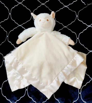 "Manta de seguridad Bearington Baby Lamb Lovey forro satinado crema terciopelo felpa 18""" Foto 1 de 4