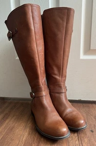 NATURALIZER N5 Comfort Josey Brown Leather Buckle Wide Shaft Riding Boots Sz 8M - Picture 1 of 15