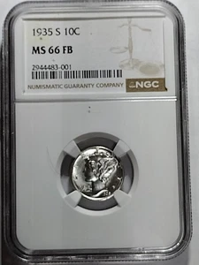 1935 S Mercury Dime MS66 FB NGC under Guide Price - Picture 1 of 4