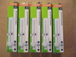 5  X  OSRAM  DULUX D/E  26W LAMPS.  4 PIN BLD - BIAX  G24q-3.  840  COOL WHITE. - Picture 1 of 6