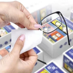 100pcs Eyeglass Cleaning Wipes Disposable and Ideal for Quick Touch Ups - Picture 1 of 12