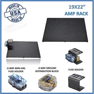 Amp Rack Amp Holder Amp base Amplifier Holder size 19x22 + Fuse Holder car audio - Picture 1 of 11