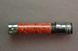 FLY ROD REEL SEAT tinto acero burl 11364 blocco a vite blu NS 0,375" foro - Foto 1 di 8