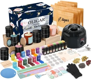 Kit completo para hacer velas Oligar con fundidor de cera, suministros para hacer velas, hágalo usted mismo... - Imagen 1 de 8