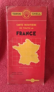 Vintage Shell Tourisme Straßenkarte von Frankreich Carte Routiere WWII Ära - Bild 1 von 11