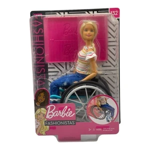Barbie Number 132 Fashionistas Blonde Doll With Rolling Wheelchair & Ramp NIB - Picture 1 of 2