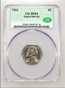 1954 Jefferson Nickel CAC - Picture 1 of 2
