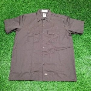 DICKIES Button Shirt XL 26x32 Brown Extra-Baggy - Picture 1 of 12