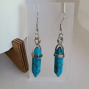 Unknown Brand Turquoise Dangle Earrings Boho Style Fashion Jewelry Gift for Her - Picture 1 of 4